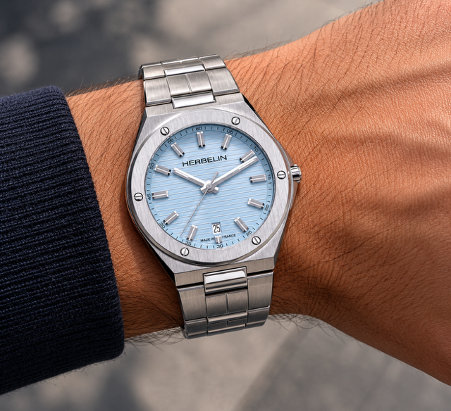 Gents Stainless Steel Herbelin Arctic Blue Cap Camarat 12245B25
