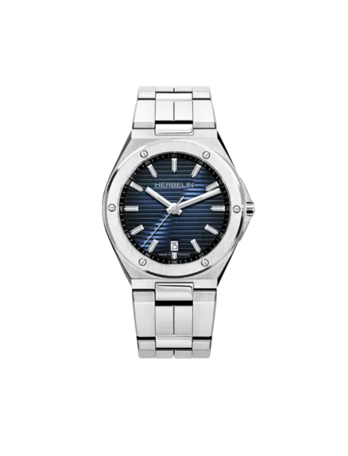 Gents Stainless Steel With Navy Blue Dial Herbelin Cap Camarat 12245B15