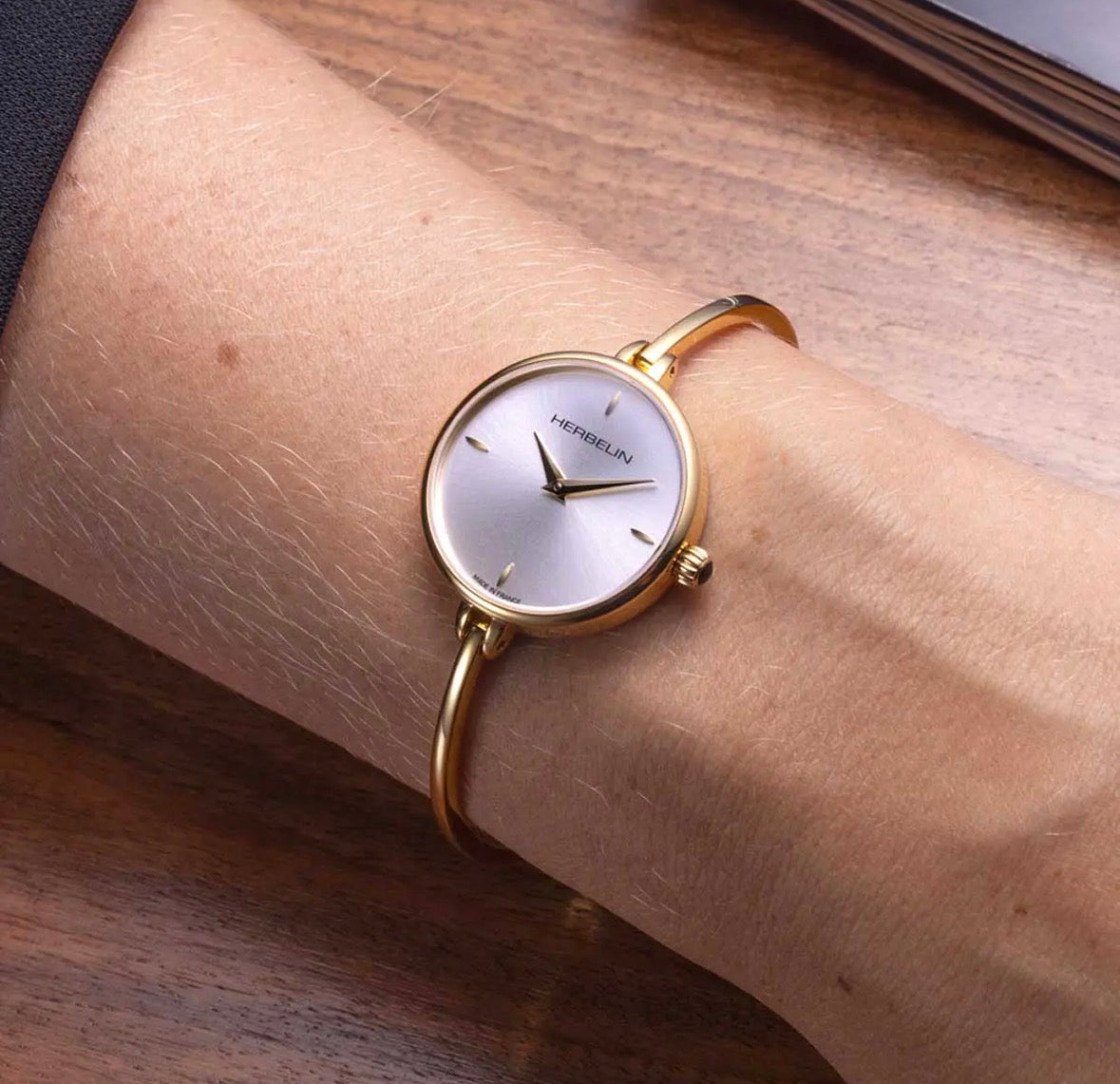 Gold Plated Herbelin Ladies Fil Bangle 17206BP11