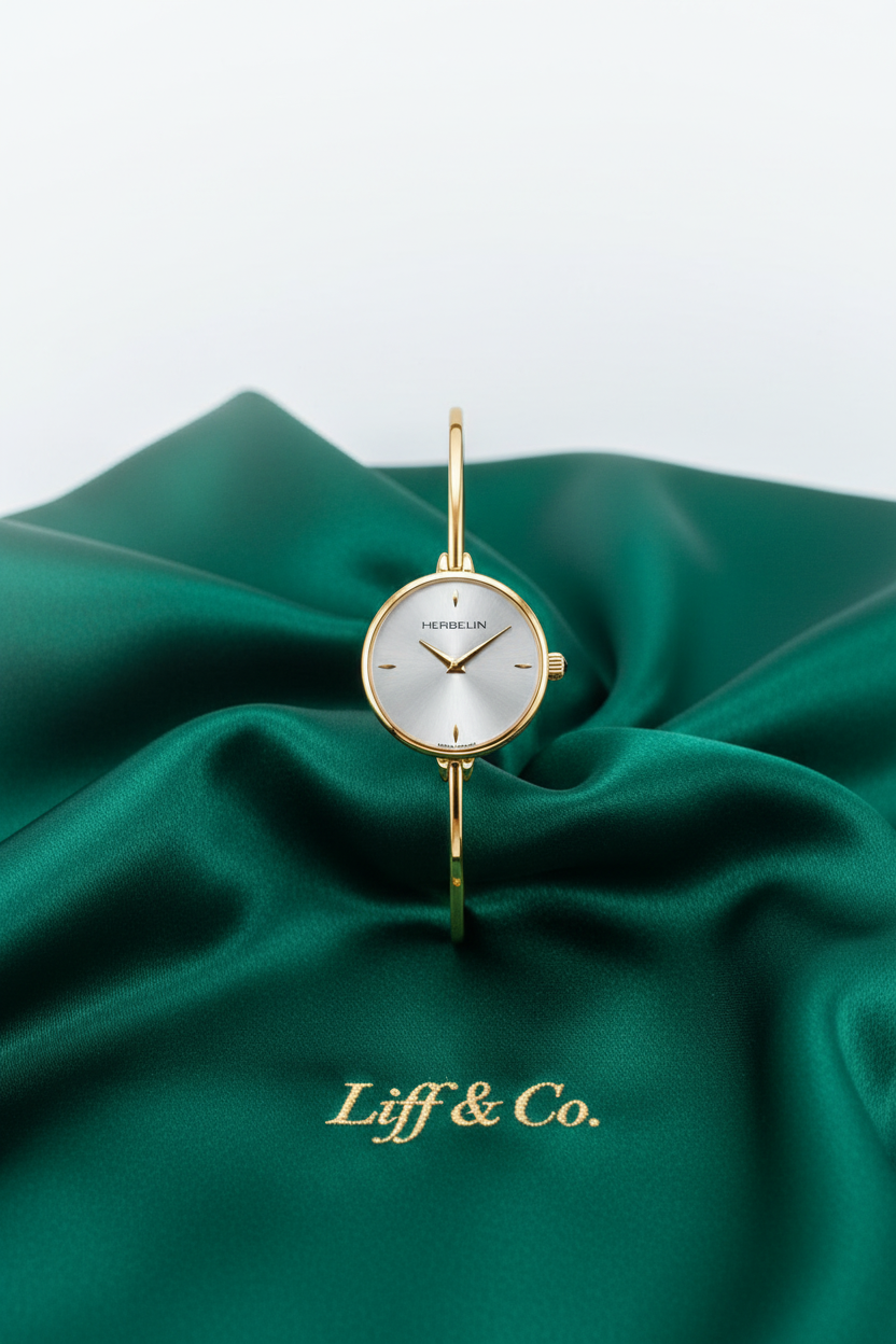 Gold Plated Herbelin Ladies Fil Bangle 17206BP11