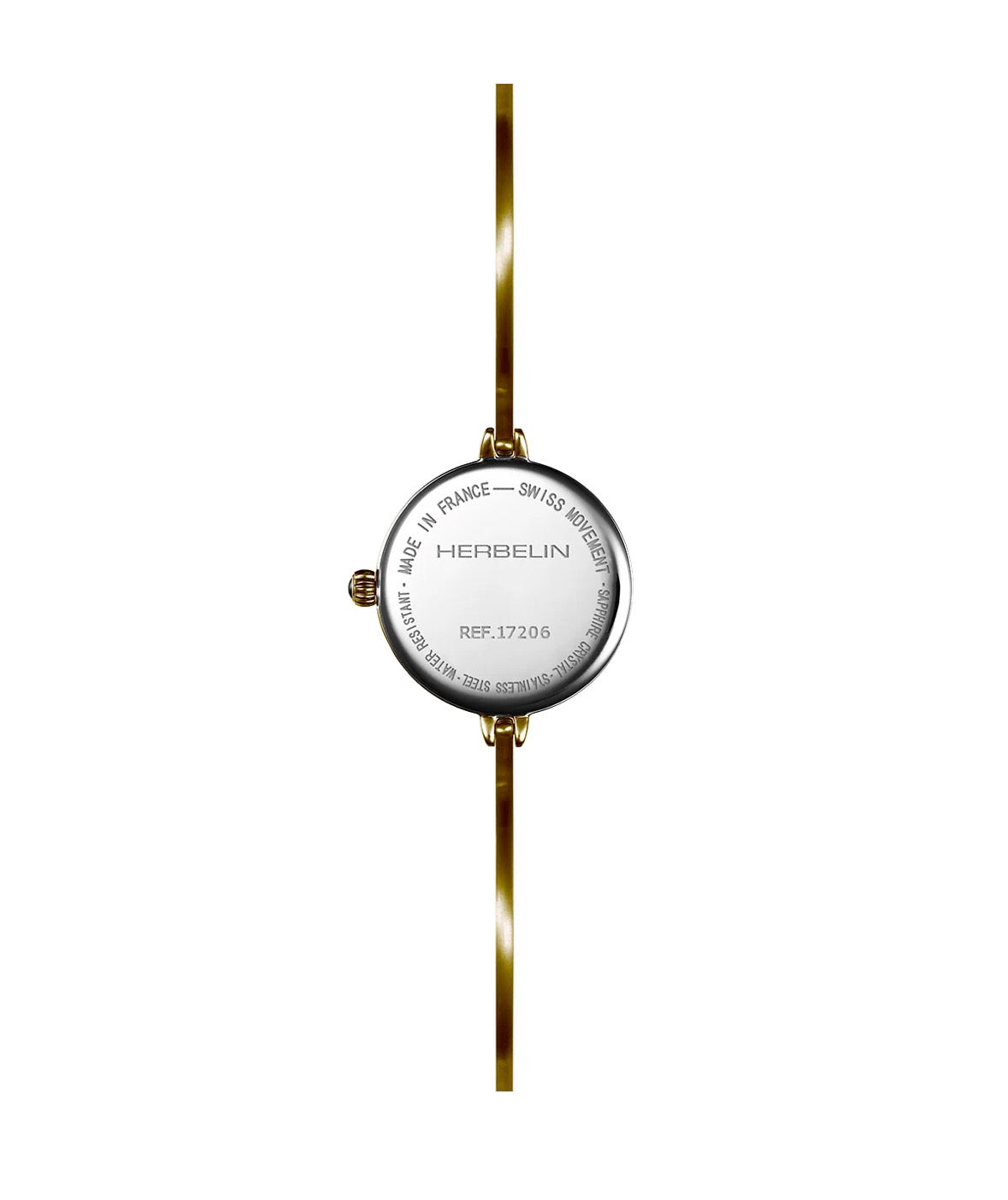 Ladies Gold Plated Herbelin Fil Mother of Pearl bangle watch 17206BP19