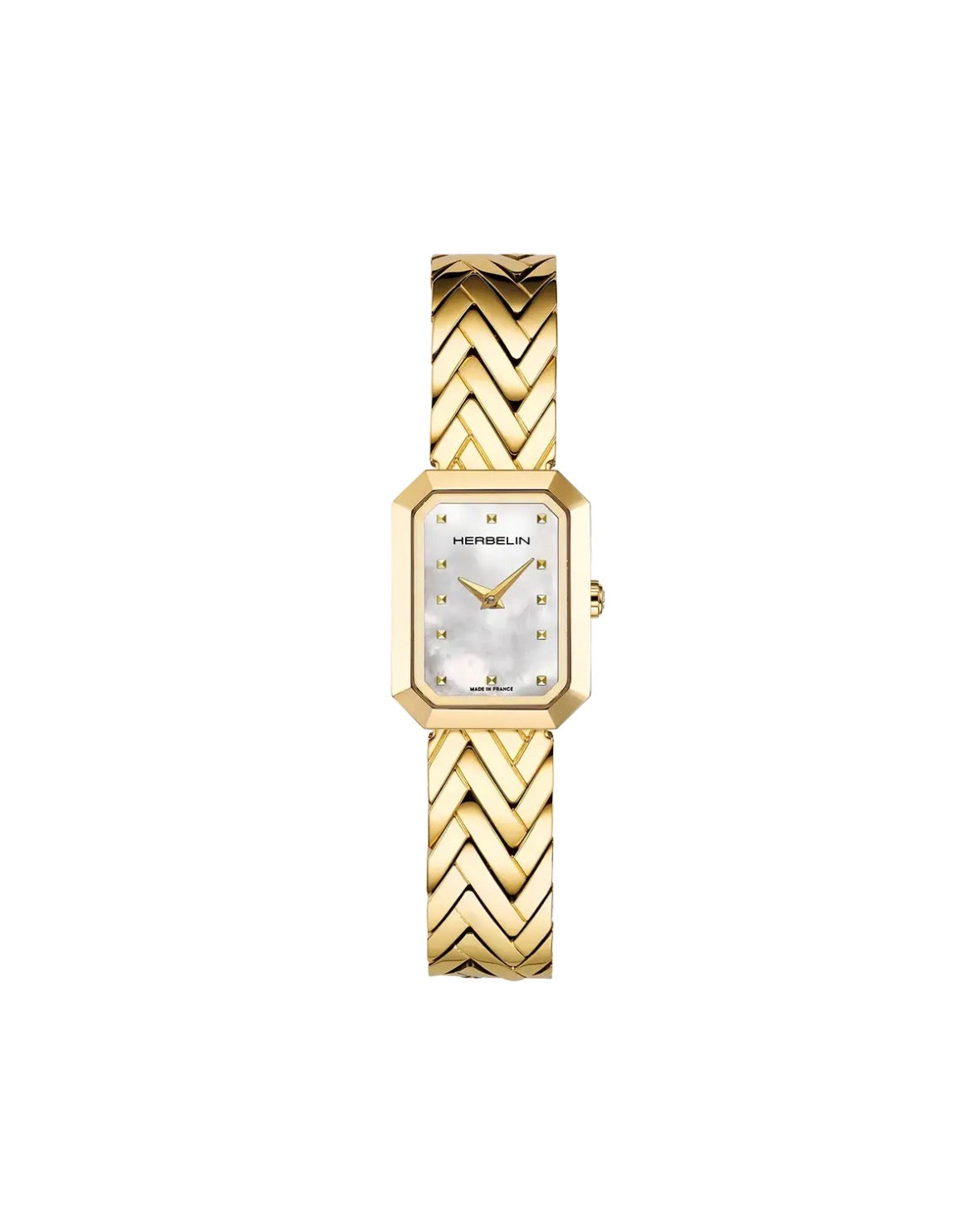 Herbelin Ladies Gold Tone Mother Of Pearl Bracelet Watch 17446B19