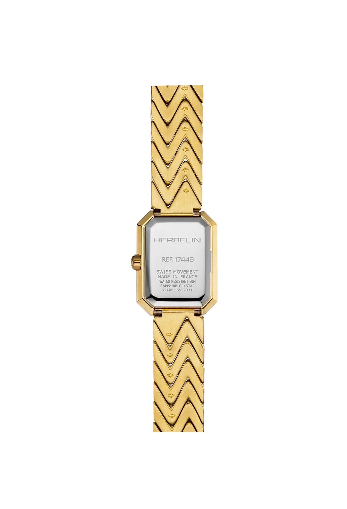 Herbelin Ladies Gold Tone Mother Of Pearl Bracelet Watch 17446B19