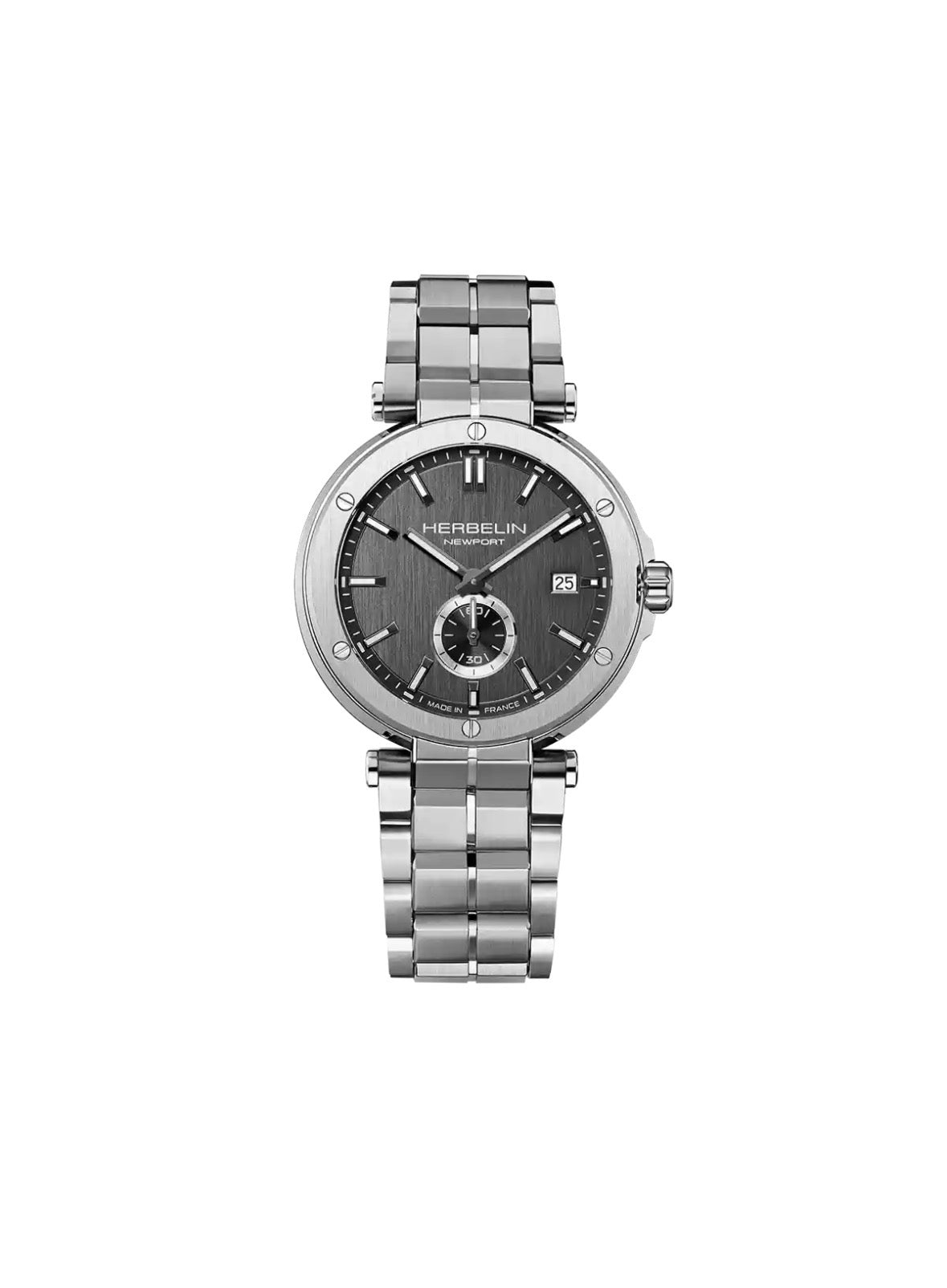 Gents Herbelin Stainless Steel Black Dial Newport Small Seconds 18389B22