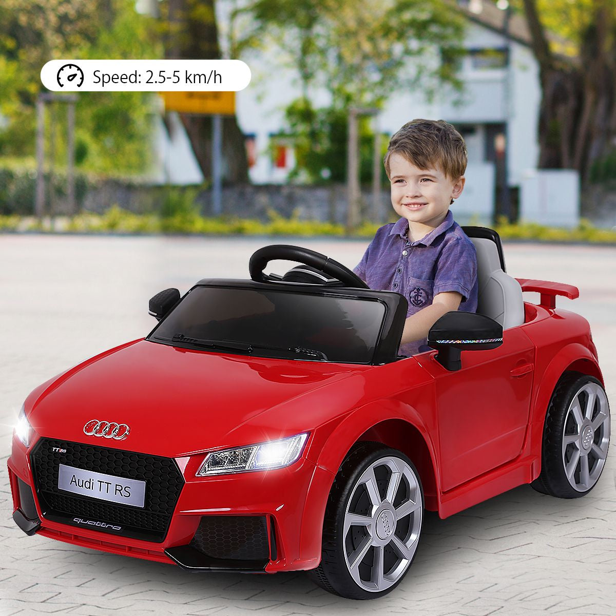 Licensed Audi TTRS 12V Battery-Powered Vehicle with 2 Motors MP3 Music