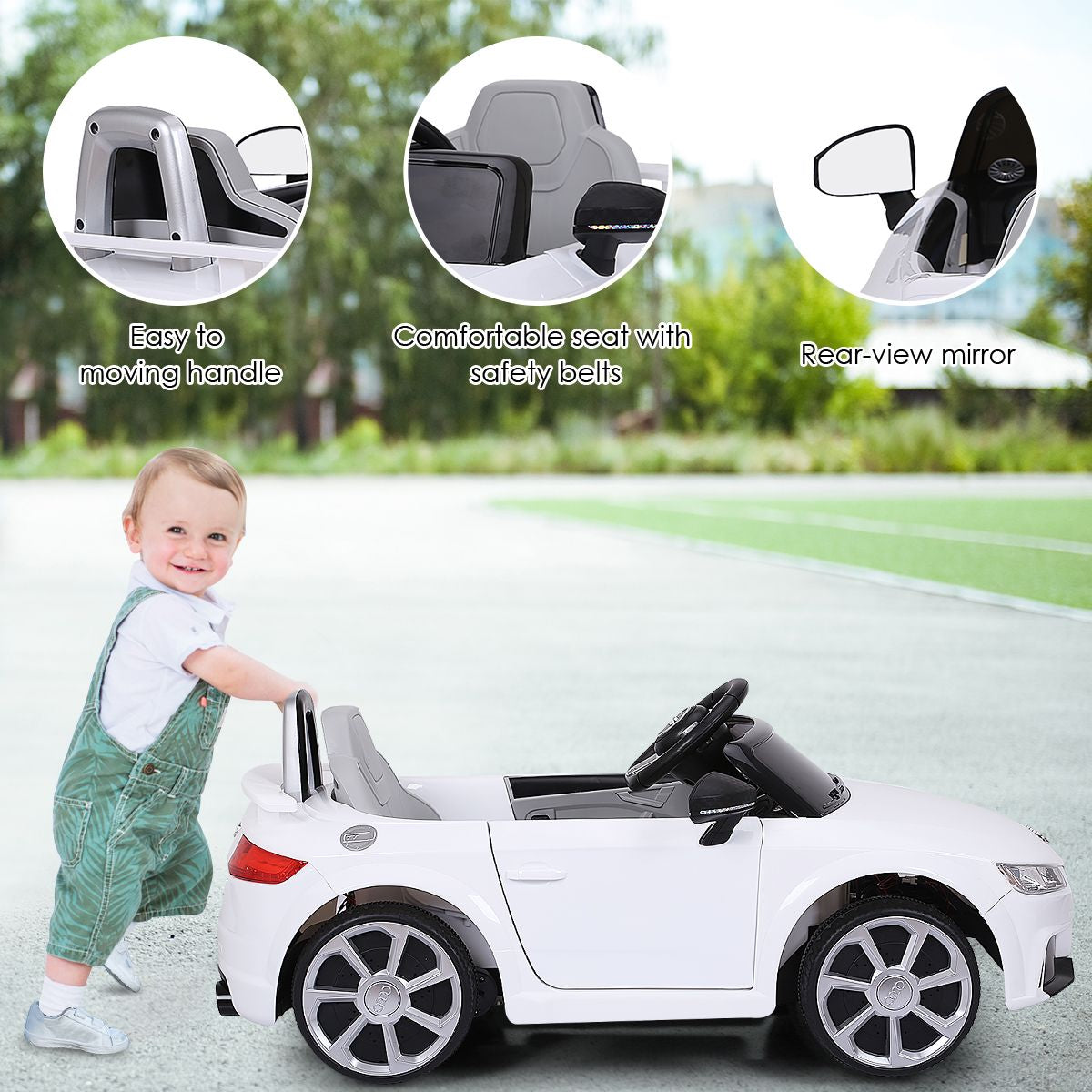 Licensed Audi TTRS 12V Battery-Powered Vehicle with 2 Motors MP3 Music