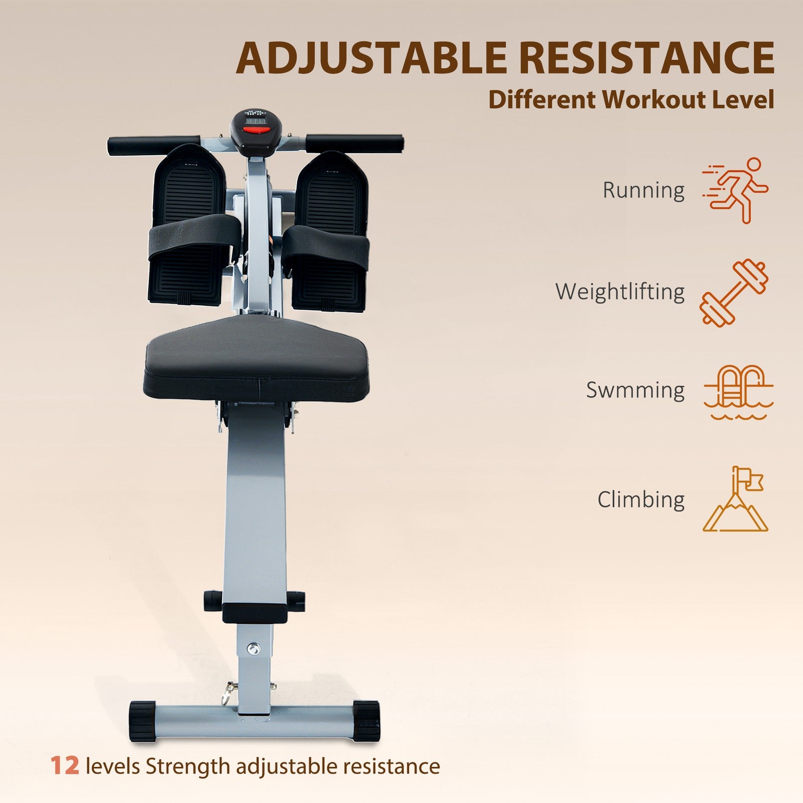 New Rowing Machine for Home Cardio Fitness Workout and Gym Training Fitness