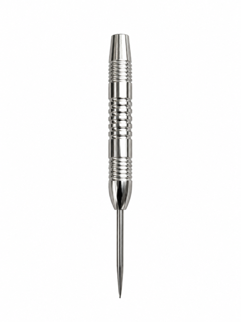 Silver dart tip on a white background