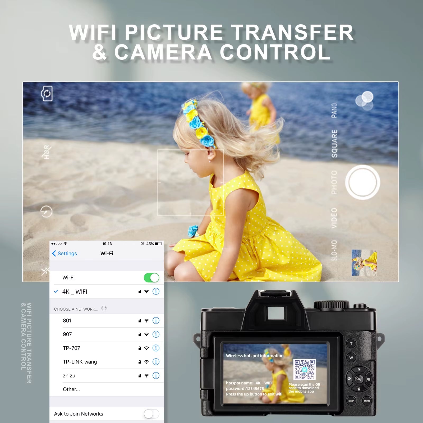 Macro Lens 4K Digital Camera Flip Screen Selfie Camcorder 48MP Youtube WIFI Webcam Vintage Video Recorder 16X Digital Zoom