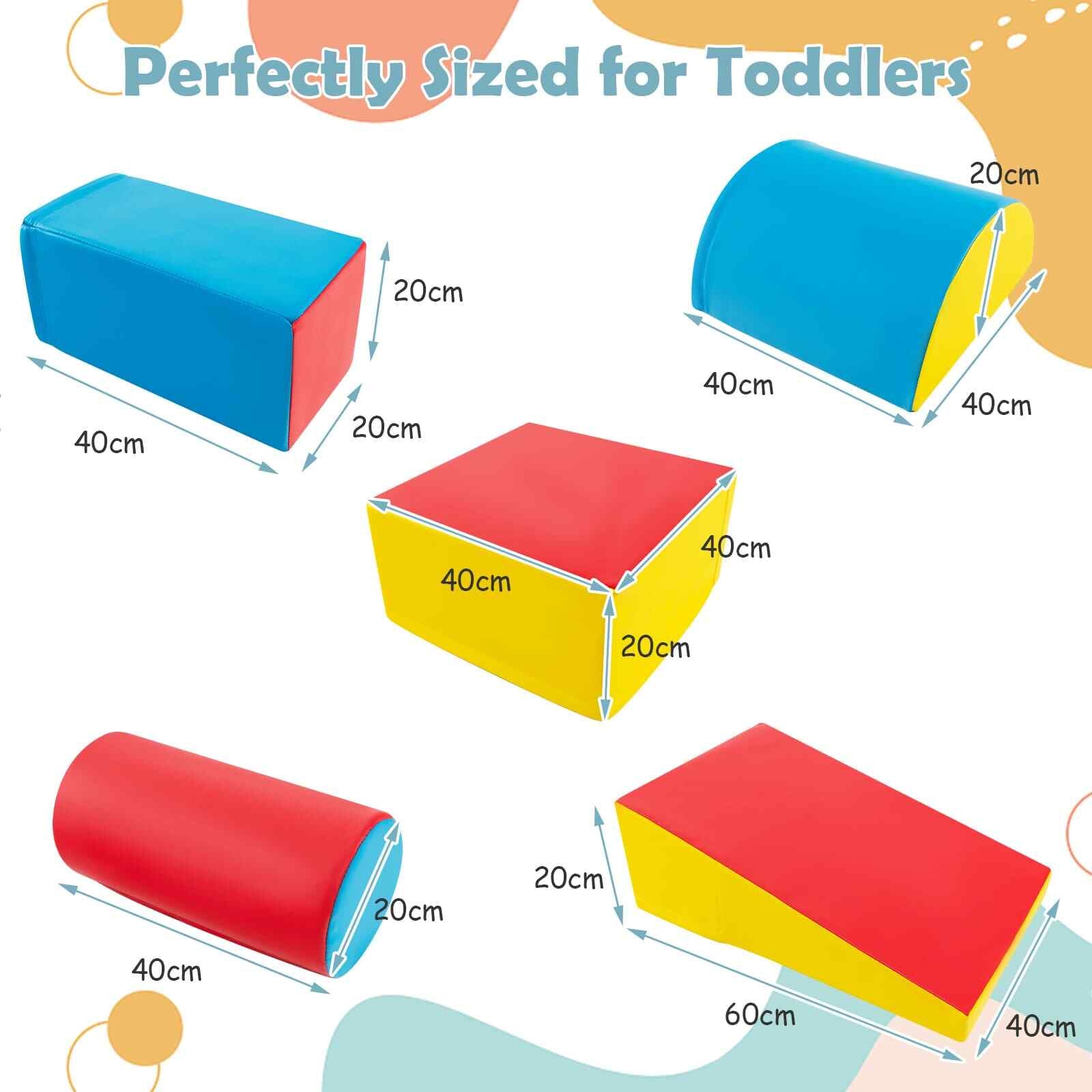 5 Pcs Kids Climb Crawl Foam Play Set Children Educational Software-Color