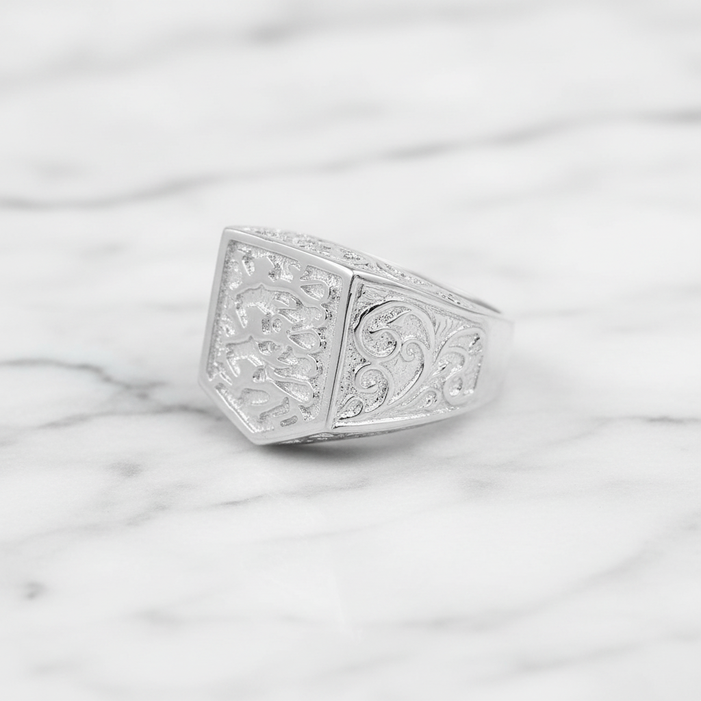 Sterling Silver Men's Three Lions Ring