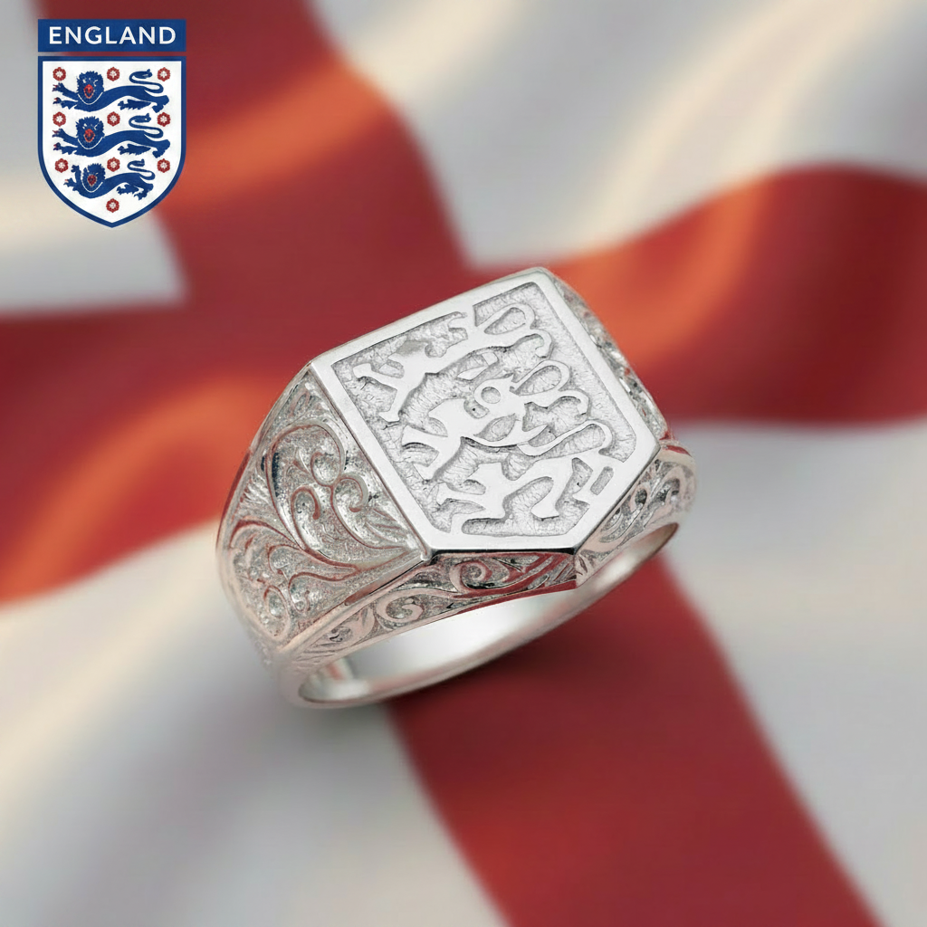 Sterling Silver Men's Three Lions Ring