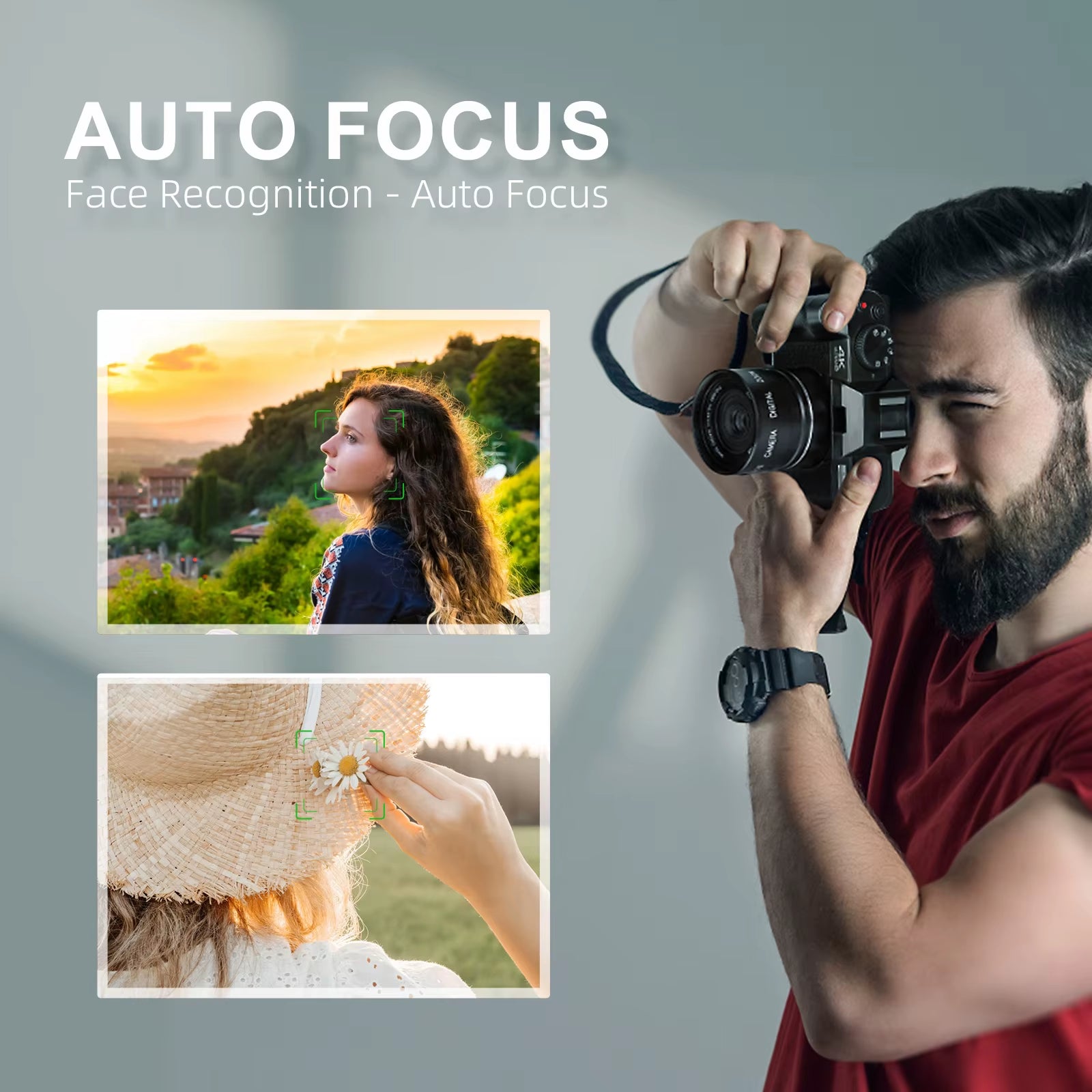 Macro Lens 4K Digital Camera Flip Screen Selfie Camcorder 48MP Youtube WIFI Webcam Vintage Video Recorder 16X Digital Zoom
