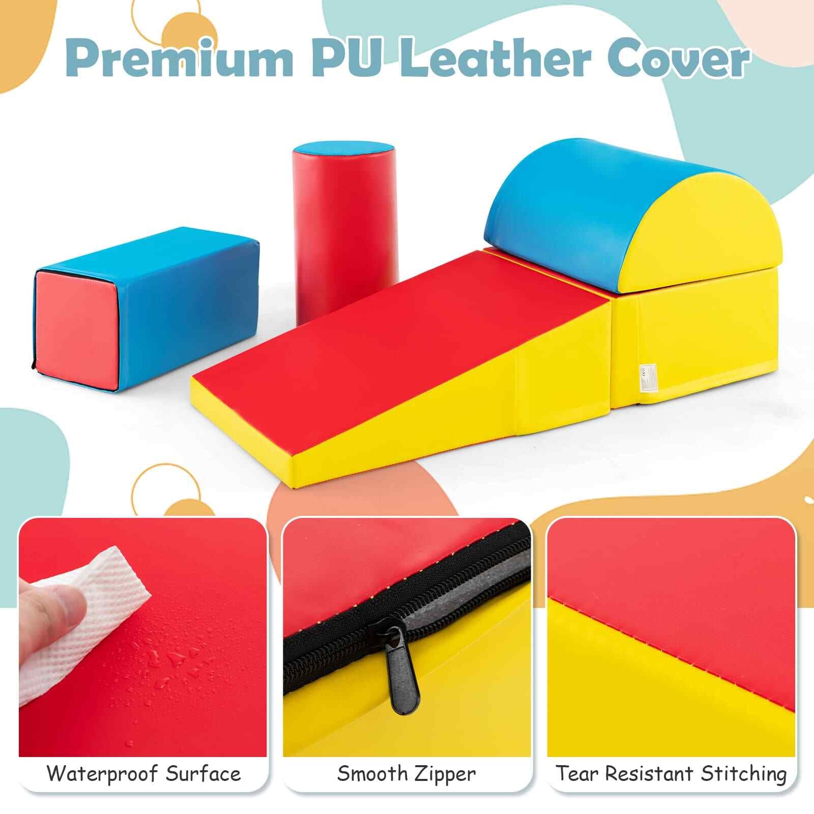 5 Pcs Kids Climb Crawl Foam Play Set Children Educational Software-Color