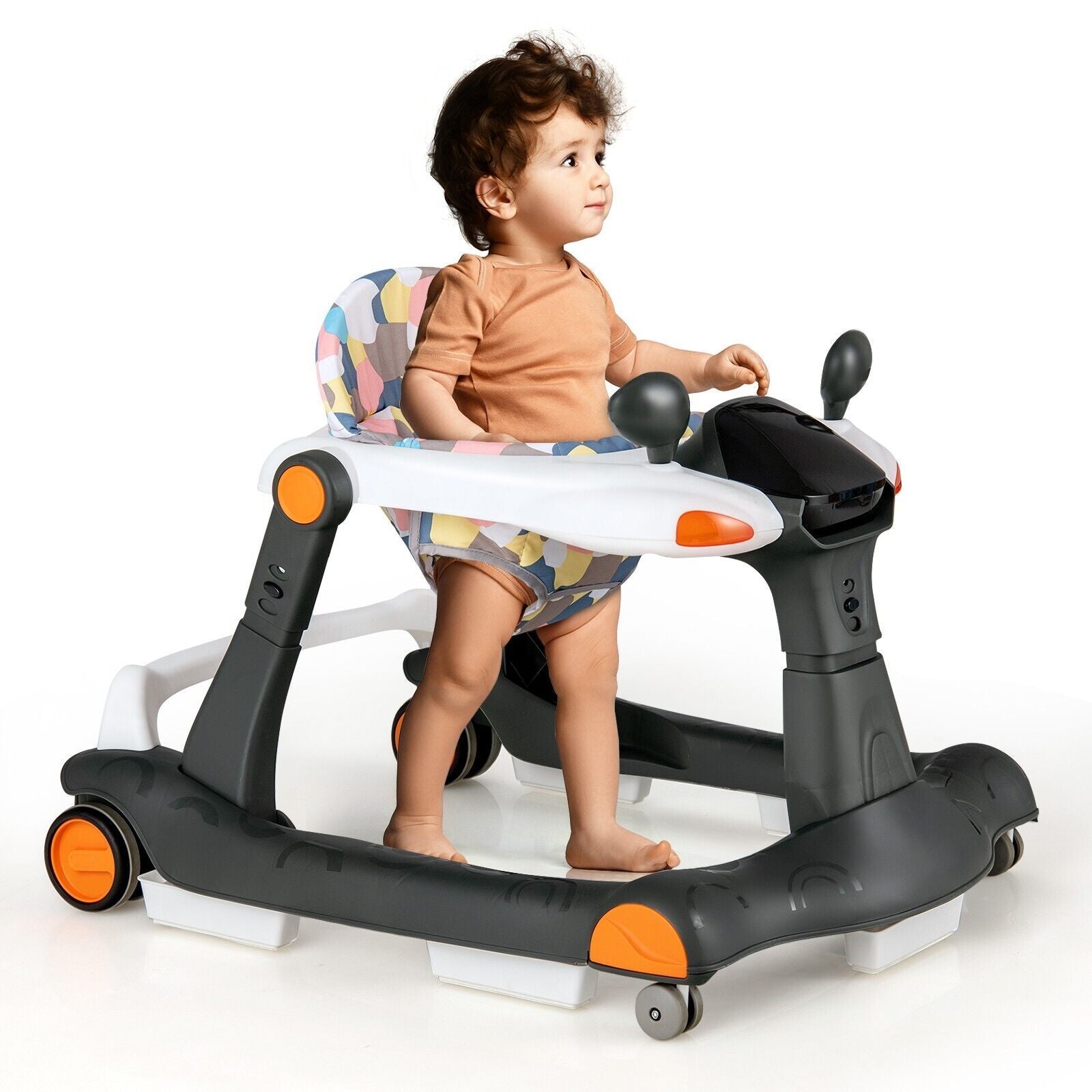 2-In-1 Foldable Baby Walker with Adjustable Height and Speed