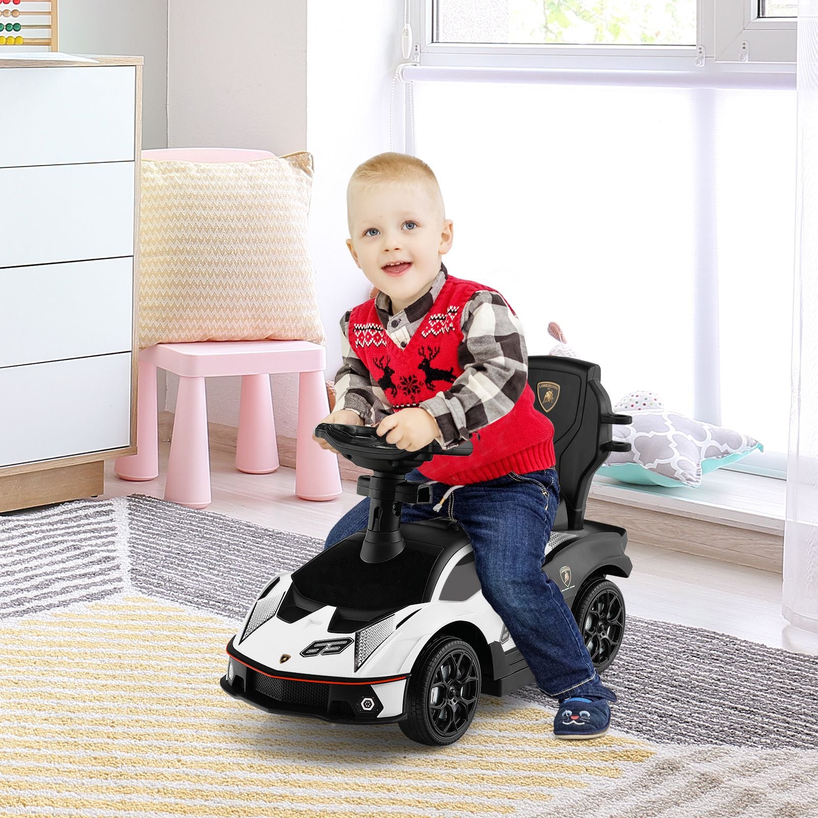 Kids Licensed Lamborghini Ride on Car with Push Handle
