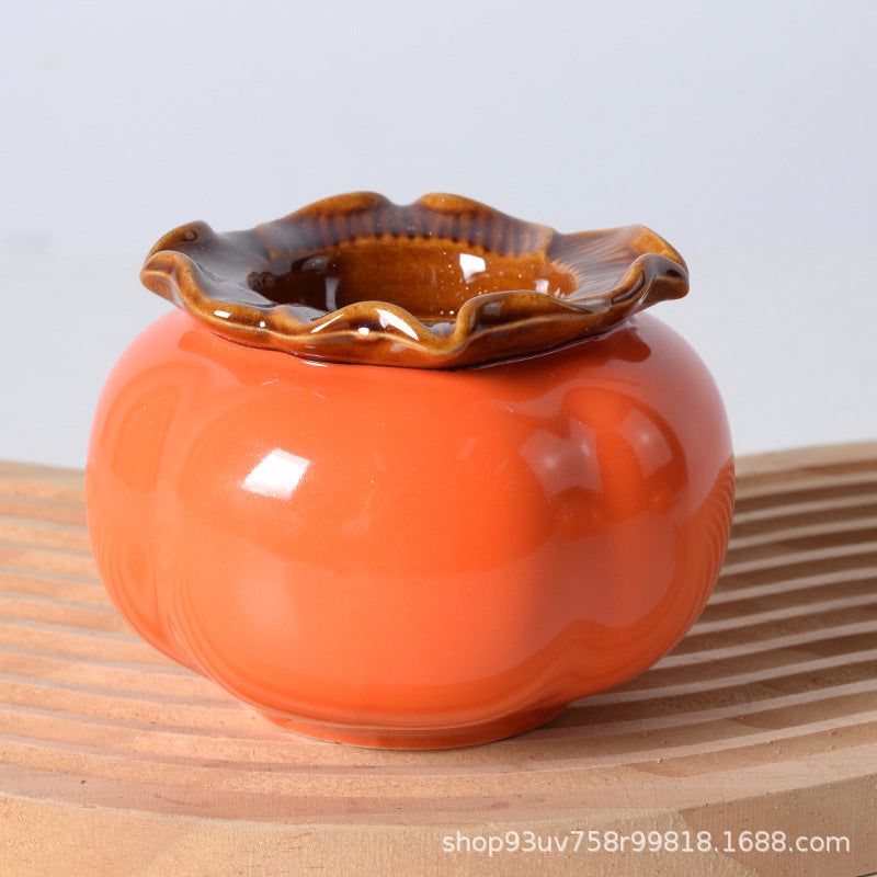 Ceramic Persimmon Decorative Vase Chinese Style