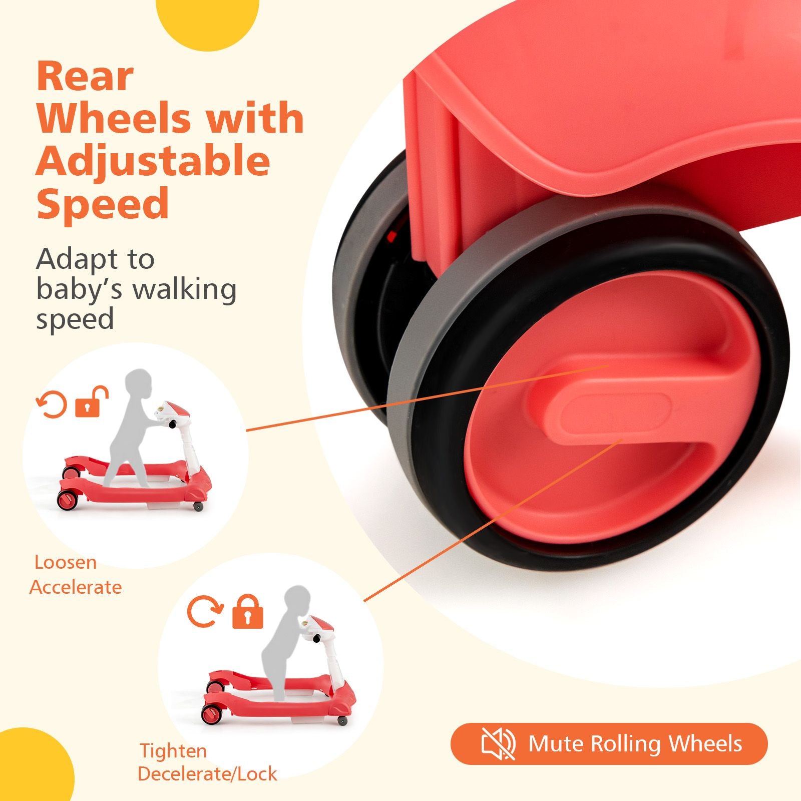 2-In-1 Foldable Baby Walker with Adjustable Height and Speed