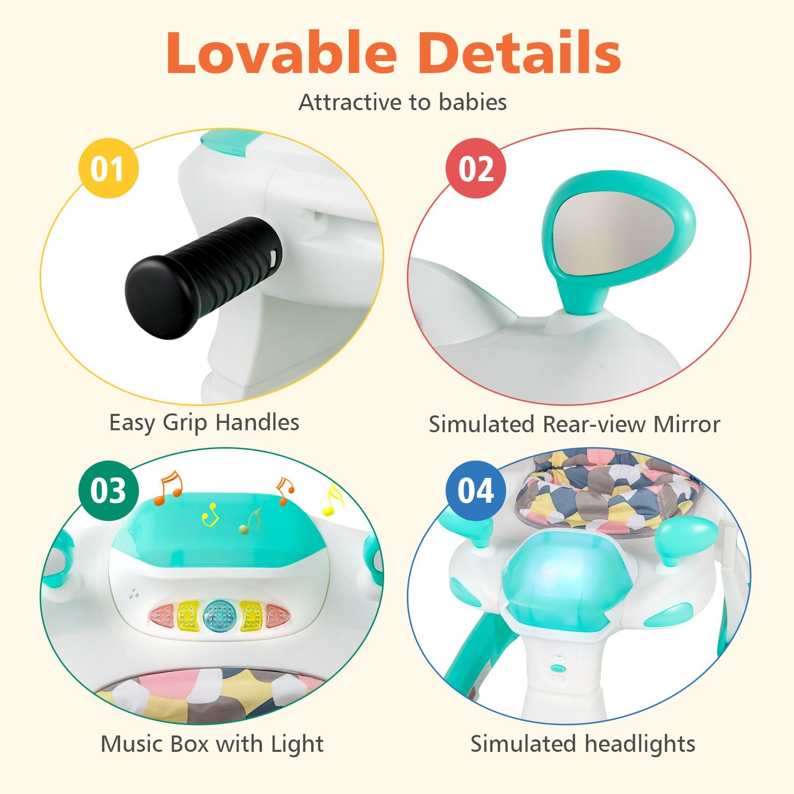 2-In-1 Foldable Baby Walker with Adjustable Height and Speed