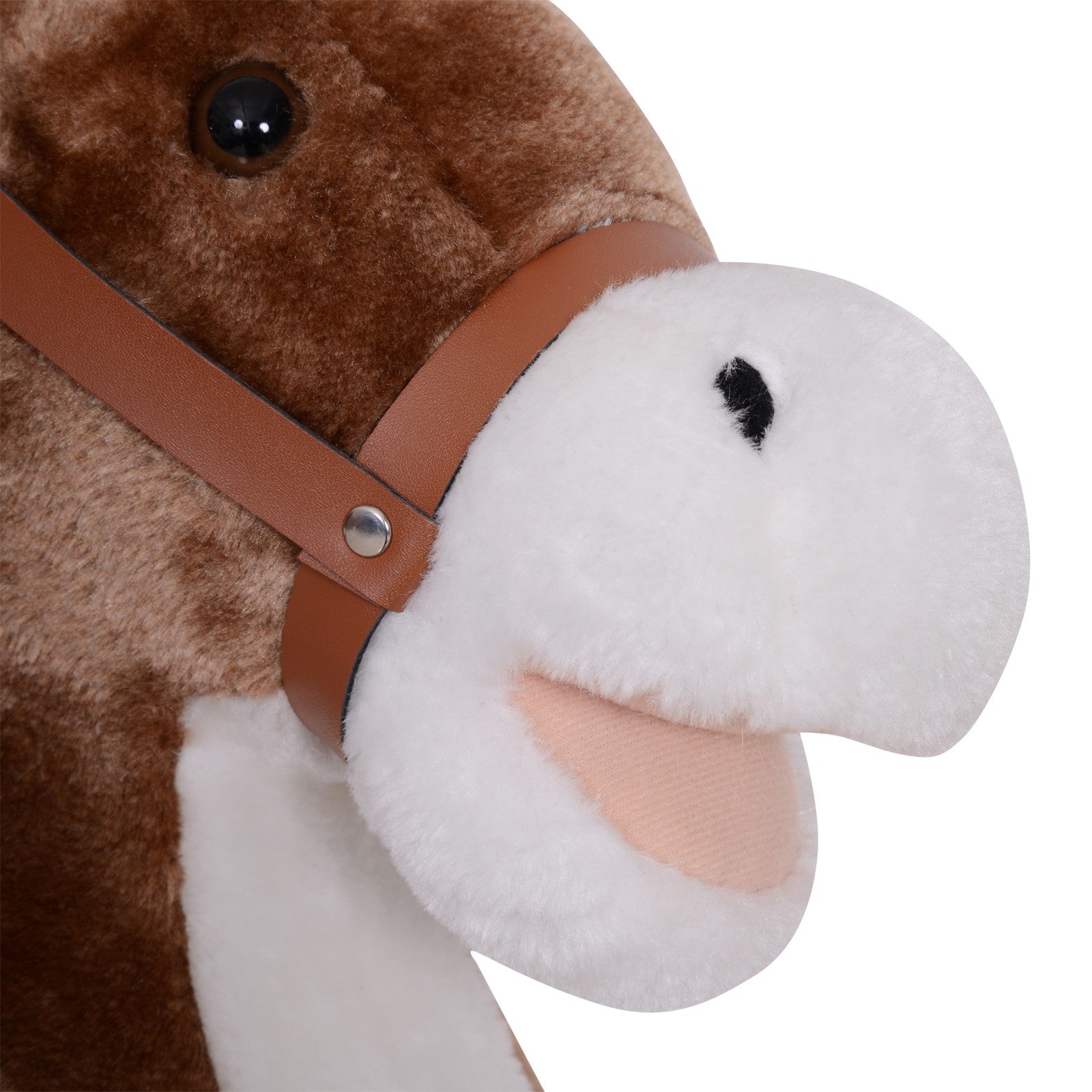 Kids Rocking Horse Wooden Plush Age 3+ Children Ride on Toy Rocker Nursery Baby
