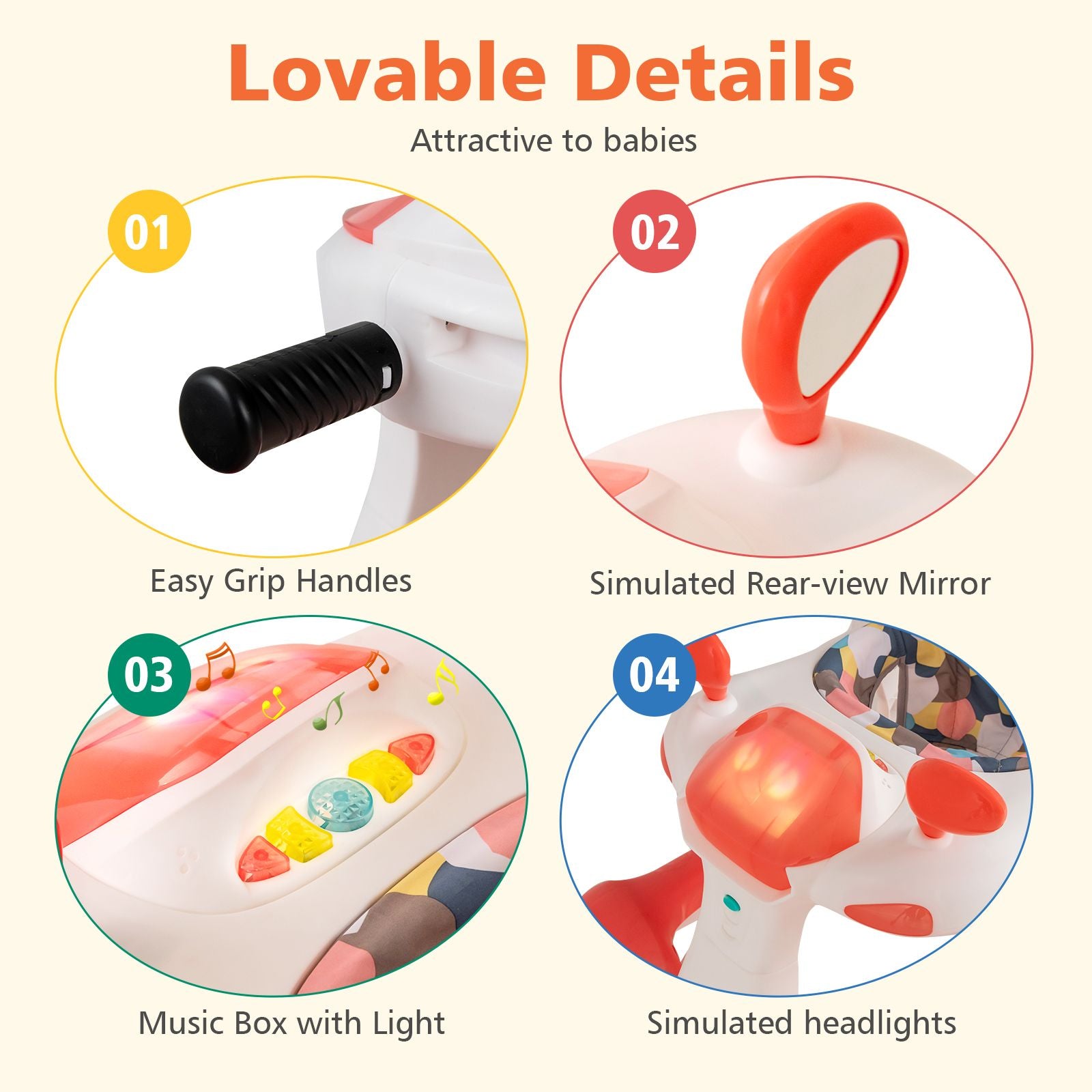 2-In-1 Foldable Baby Walker with Adjustable Height and Speed