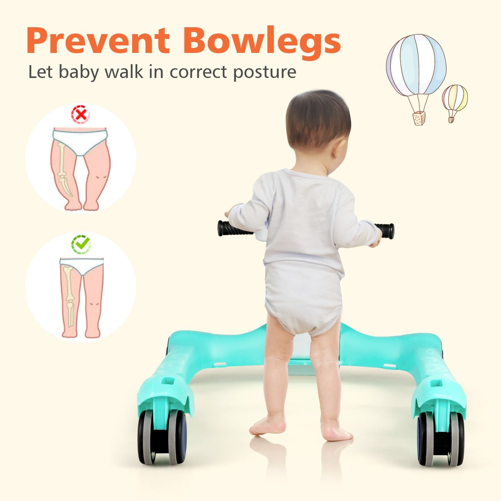 2-In-1 Foldable Baby Walker with Adjustable Height and Speed