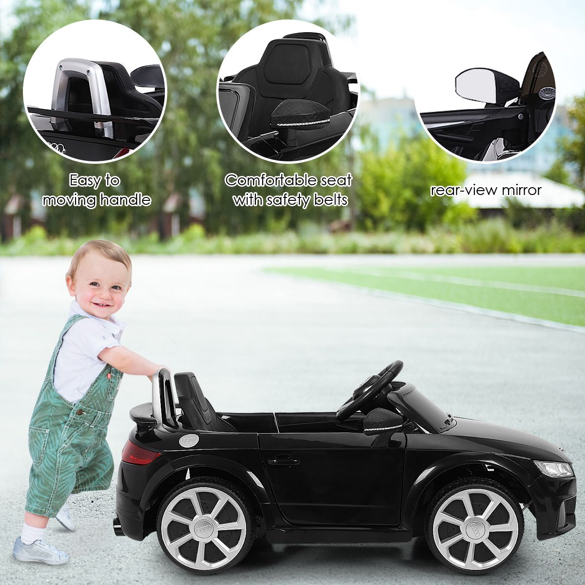 Licensed Audi TTRS 12V Battery-Powered Vehicle with 2 Motors MP3 Music