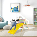 Wooden Triangle Climbing Ladder Set with 2-In-1 Reversible Ramp