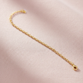 9ct Yellow Gold Heart Anklet blush pink