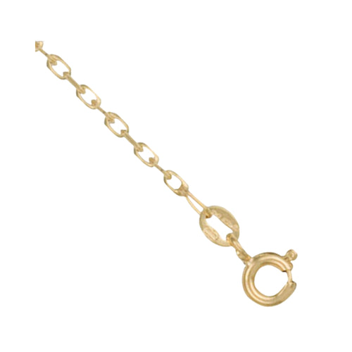 9ct Yellow Gold 1.7mm Diamond Cut Oval Belcher Chain