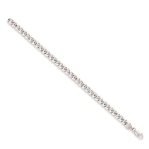 3.7mm white gold curb chain