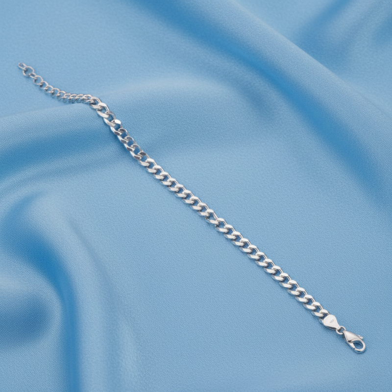 3.7mm white gold curb chain