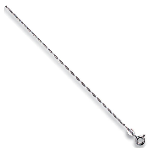 9ct white gold  chain necklace on a white background