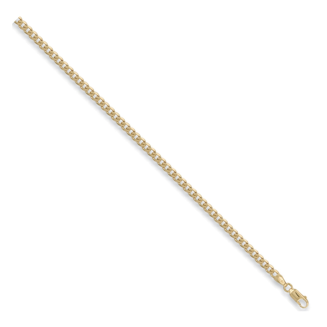 Gold chain with a clasp on a white background
