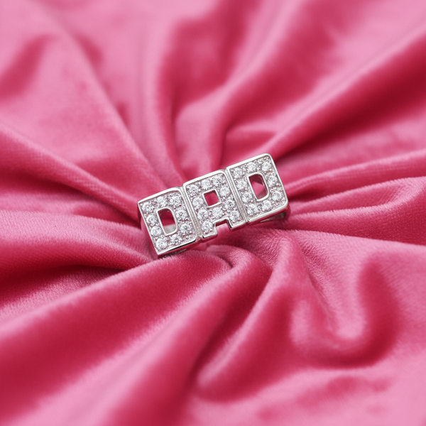 Sterling Silver Men's CZ DAD Ring