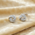 Sterling Silver Cubic Zirconia Knot Stud Earrings
