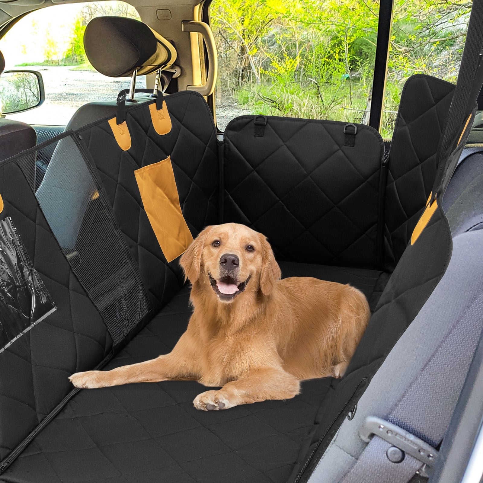 Waterproof Dog Car Seat Cover with Mesh Window