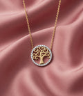 9ct Yellow Gold CZ Tree of Life Necklace – Adjustable 16–18”