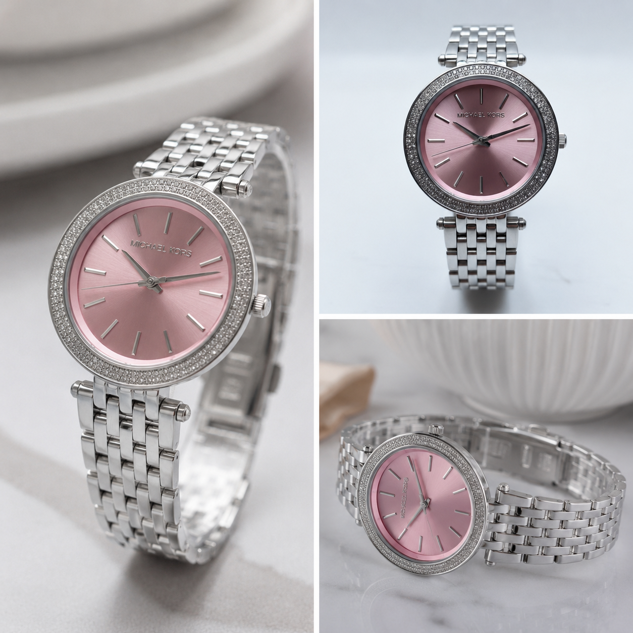 Michael Kors MK3352 Silver & Pink Crystal Women's Watch