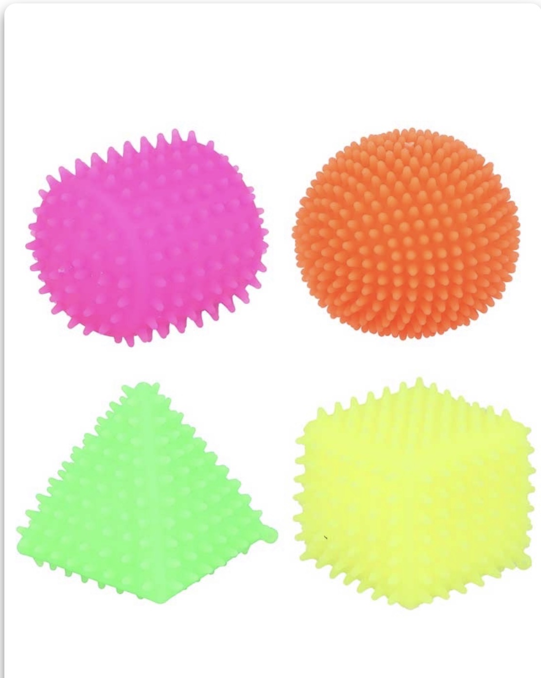Neon Squeeze Shapes Stress Balls choice of 4 shapes