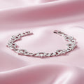 Silver bracelet on a white background