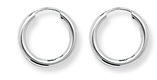 Sterling Silver 15mm Sleeper Hoop Earrings