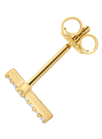 Lab Grown Diamond Cross Stud Earrings – Silver Gold Plated 0.10ct