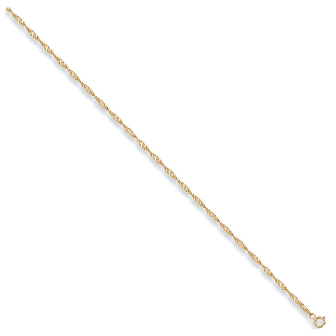 9ct Yellow Gold Singapore Anklet