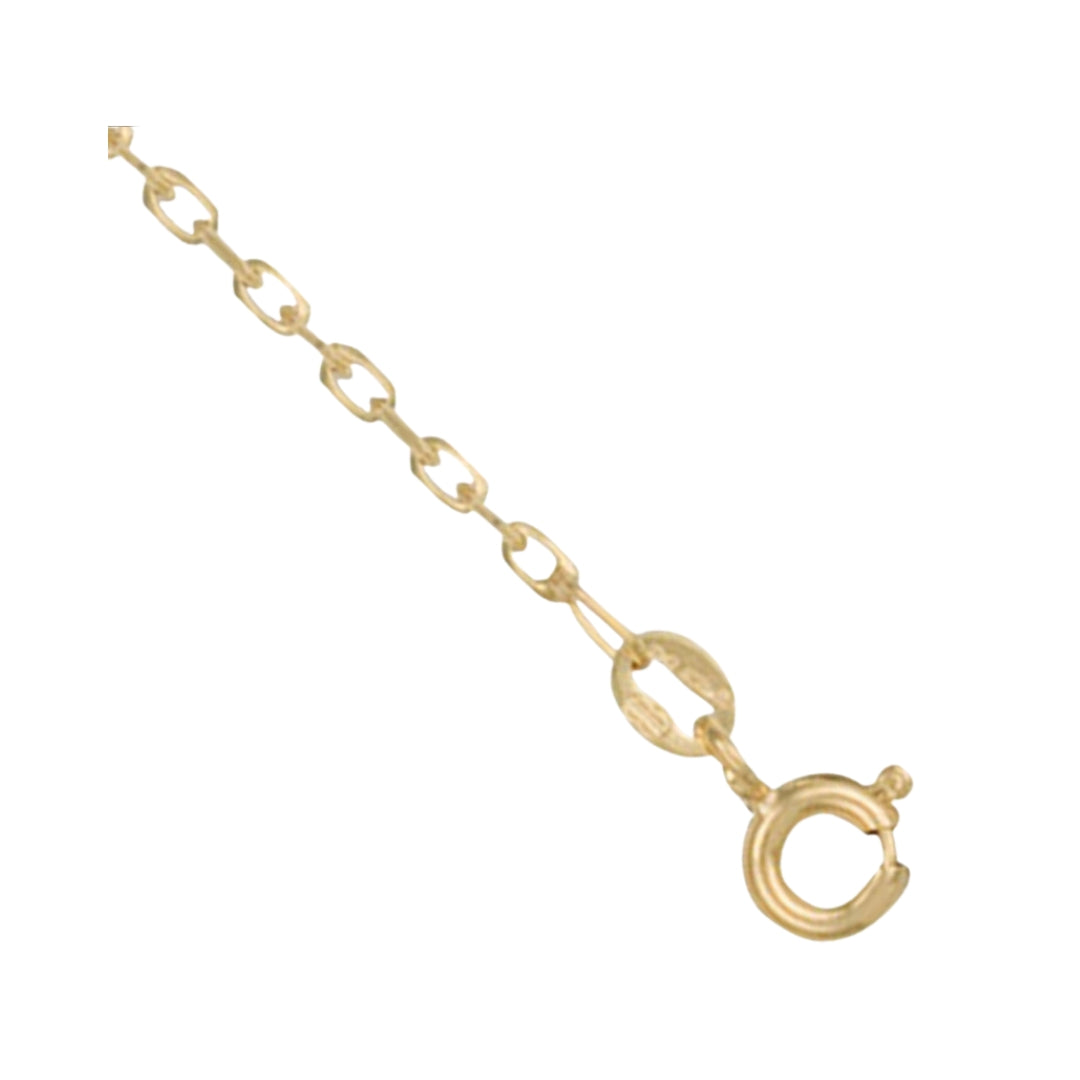 9ct Yellow Gold 1.7mm Diamond Cut Oval Belcher Chain