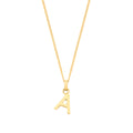 9ct Yellow Gold Small Plain Initial Pendant Necklace (18")
