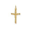9ct Yellow Gold Round Tube Crucifix Pendant
