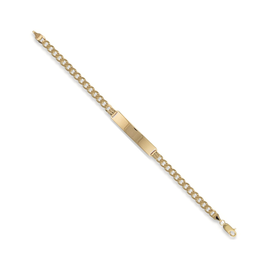 9ct Yellow Gold Curb ID Ladies Bracelet