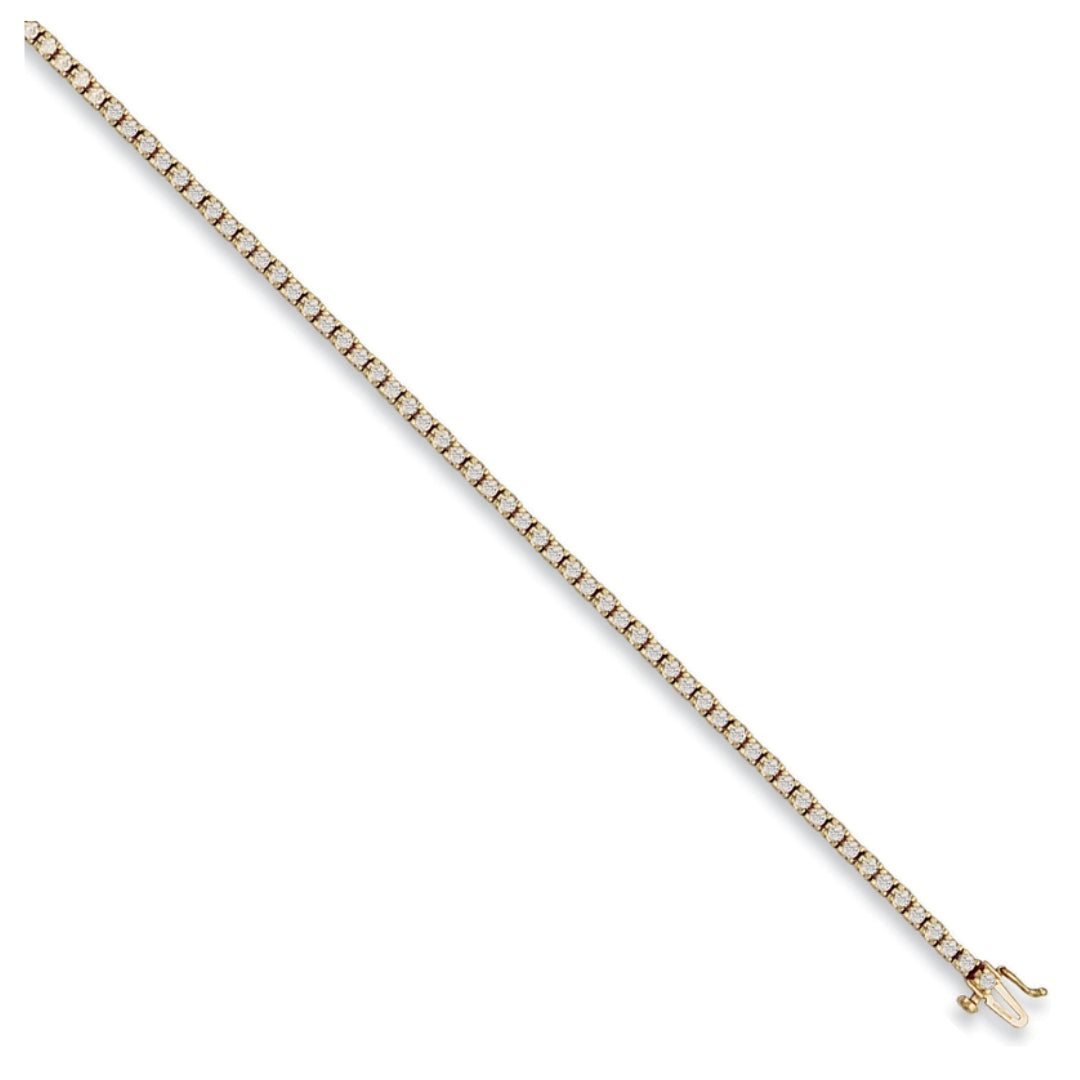 9ct Yellow Gold 3.5mm CZ Tennis Bracelet