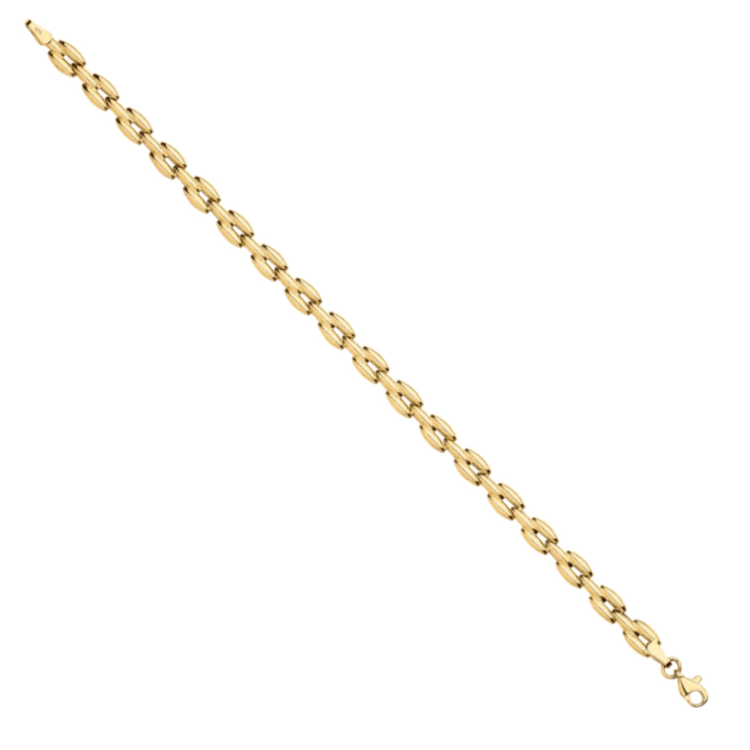 9ct Yellow Gold Panther Link Ladies Bracelet